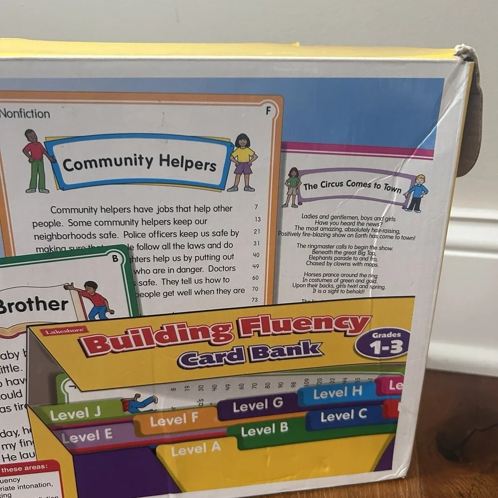 Lakeshore Building Fluency Card Bank Reading Grades 1-3 Tutor Homeschool Teach